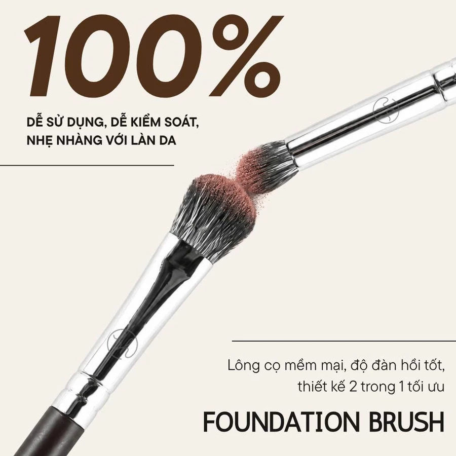 Cọ Tán Mắt Hai Đầu BH Cosmetics Double Ended Eyeshadow Brush BH026